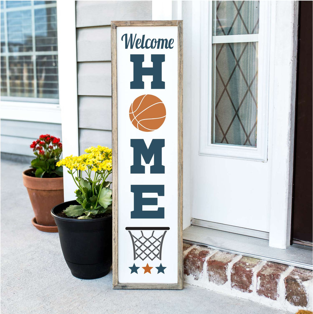 WallCutz  Welcome Home / Basketball Porch stencil Stencil