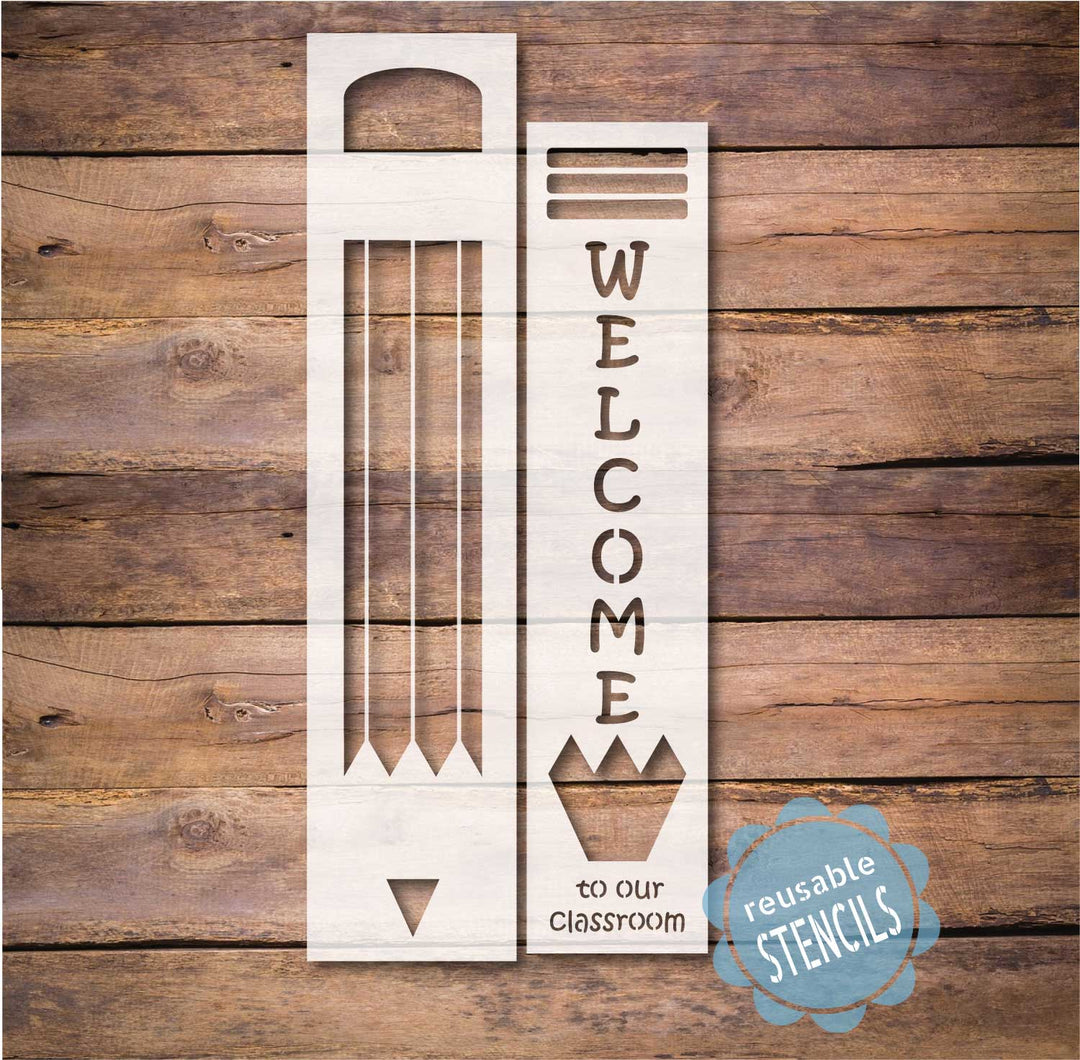 WallCutz  Welcome Pencil / Back to School Leaner Stencil Stencil