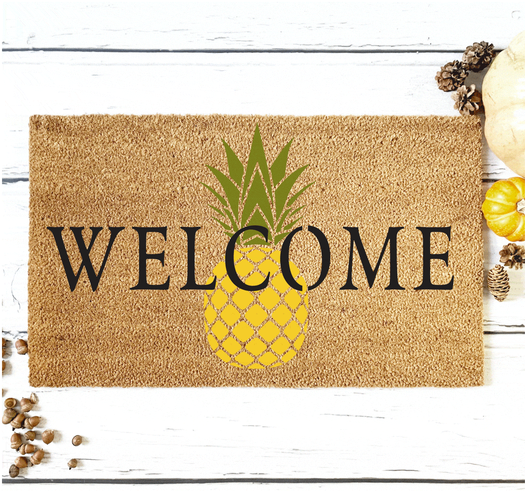 WallCutz  Welcome Pineapple Stencil Stencil