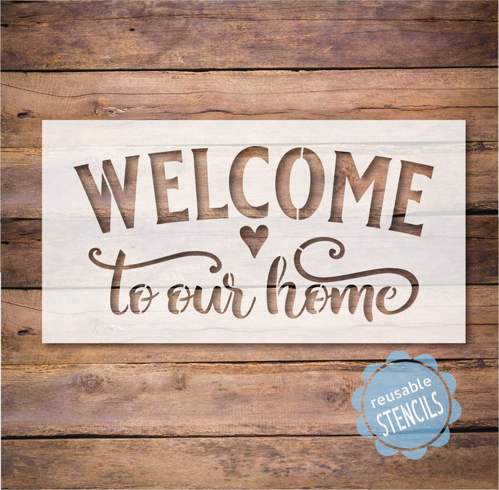 WallCutz  Welcome to our Home / Door Mat Stencil Stencil